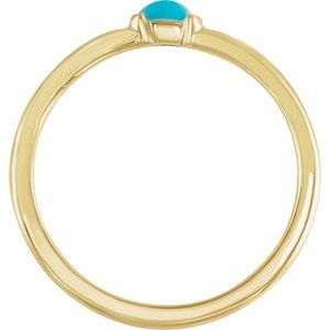 14K Yellow Natural Turquoise Stackble Ring - BN & CO JEWELRY