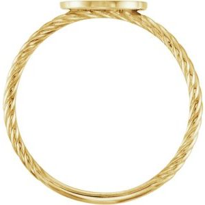 14K Yellow Round Engravable Rope Ring - BN & CO JEWELRY