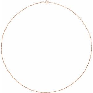 14K Rose 1.15 mm Alternating Diamond-Cut Bead 24" Chain - BN & CO JEWELRY