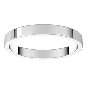 14K White 2.5 mm Flat Band Size 6 - BN & CO JEWELRY