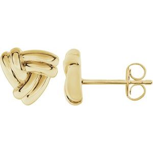 14K Yellow Triangle Knot Earrings - BN & CO JEWELRY