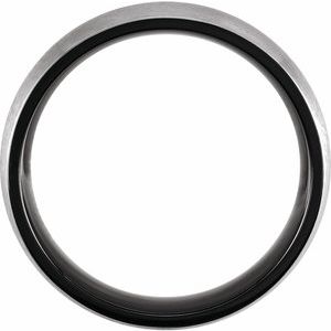 Black PVD Titanium 6 mm Half-Round Size 14 Band with Satin Finish - BN & CO JEWELRY