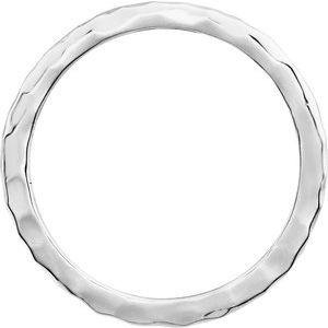 14K White 2 mm Hammered Stackable Ring Size 6 - BN & CO JEWELRY