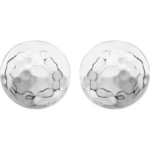 14K White Hammered Disk Earrings - BN & CO JEWELRY