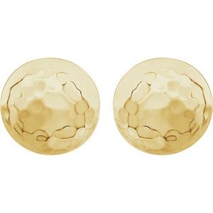 14K Yellow Hammered Disk Earrings - BN & CO JEWELRY