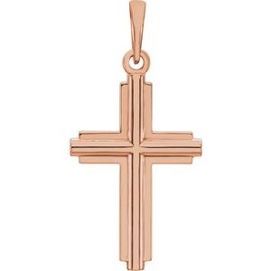 14K Rose Cross Pendant - BN & CO JEWELRY