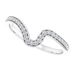 14K White 1/10 CTW Diamond Band for 6.5 mm Round Ring - BN & CO JEWELRY