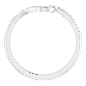14K White 1/10 CTW Diamond Band for 6.5 mm Round Ring - BN & CO JEWELRY