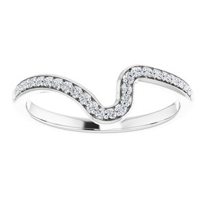 14K White 1/10 CTW Diamond Band for 6.5 mm Round Ring - BN & CO JEWELRY
