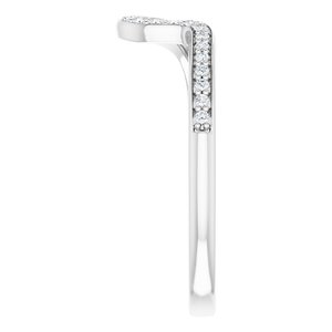 14K White 1/10 CTW Diamond Band for 6.5 mm Round Ring - BN & CO JEWELRY