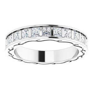 14K White 2 1/3 CTW Diamond Square Band Size 7 - BN & CO JEWELRY