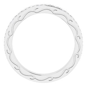 14K White 1 1/2 CTW Diamond Square Eternity Band Size 7 - BN & CO JEWELRY