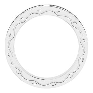 14K White 2 1/3 CTW Diamond Square Band Size 7 - BN & CO JEWELRY