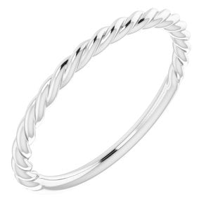 14K White 1.5 mm Twisted Rope Band Size 7 - BN & CO JEWELRY