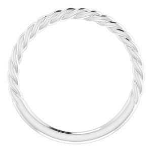 14K White 1.5 mm Twisted Rope Band Size 7 - BN & CO JEWELRY