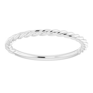 14K White 1.5 mm Twisted Rope Band Size 7 - BN & CO JEWELRY
