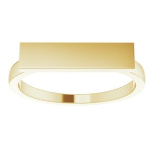 14K Yellow 16x4 mm Rectangle Signet Ring - BN & CO JEWELRY