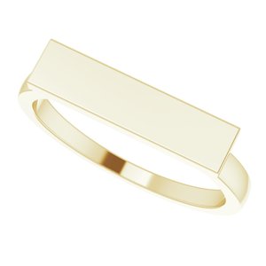 14K Yellow 16x4 mm Rectangle Signet Ring - BN & CO JEWELRY