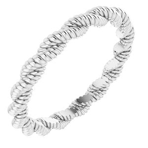 14K White Twisted Rope Band Size 7.5 - BN & CO JEWELRY