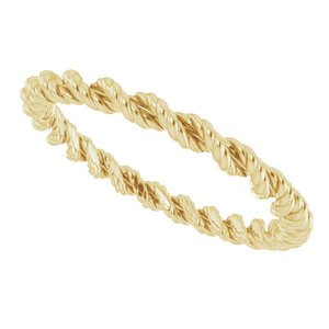 14K Yellow 2 mm Twisted Rope Band Size 5.5 - BN & CO JEWELRY