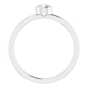 Rhodium-Plated Sterling Silver 4 mm Imitation Diamond Ring - BN & CO JEWELRY