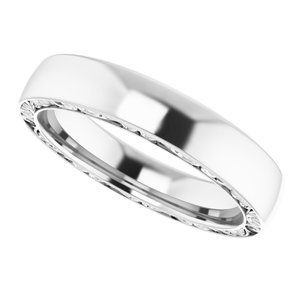 14K White 4 mm Sculptural Band Size 6 - BN & CO JEWELRY