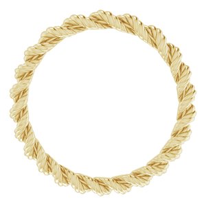 14K Yellow 2 mm Twisted Rope Band Size 5.5 - BN & CO JEWELRY