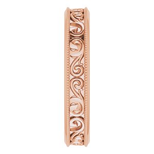 14K Rose 4 mm Sculptural-Inspired Band Size 7 - BN & CO JEWELRY