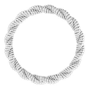 14K White Twisted Rope Band Size 7.5 - BN & CO JEWELRY