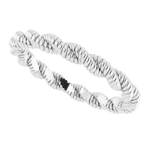 14K White Twisted Rope Band Size 7.5 - BN & CO JEWELRY
