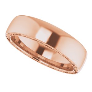 14K Rose 6 mm Sculptural Band Size 9.5 - BN & CO JEWELRY