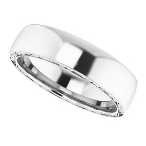 Platinum 6 mm Sculptural Band Size 10 - BN & CO JEWELRY