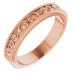 14K Rose 4 mm Sculptural-Inspired Band Size 7 - BN & CO JEWELRY