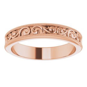 14K Rose 4 mm Sculptural-Inspired Band Size 7 - BN & CO JEWELRY