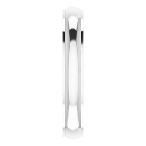 14K White 4 mm Comfort Fit Edge Band Size 12 - BN & CO JEWELRY