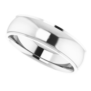 14K White 6 mm Comfort Fit Edge Band Size 10 - BN & CO JEWELRY