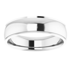 14K White 6 mm Comfort Fit Edge Band Size 10 - BN & CO JEWELRY
