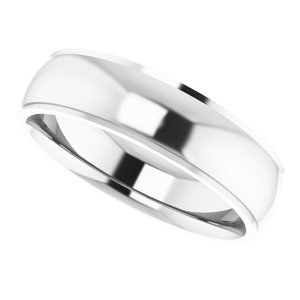 14K White 6 mm Comfort Fit Edge Band Size 11 - BN & CO JEWELRY