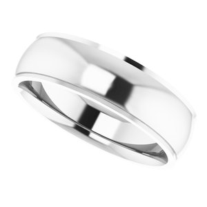 14K White 6 mm Comfort Fit Edge Band Size 9 - BN & CO JEWELRY