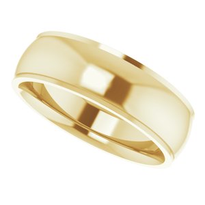 14K Yellow 6 mm Comfort Fit Edge Band Size 7.5 - BN & CO JEWELRY