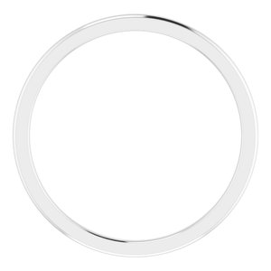 14K White 1 mm Half Round Comfort Fit Band Size 5.5 - BN & CO JEWELRY