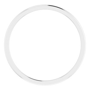 14K White 1 mm Half Round Comfort Fit Band Size 6 - BN & CO JEWELRY