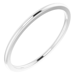 14K White 1 mm Half Round Comfort Fit Band Size 5.5 - BN & CO JEWELRY