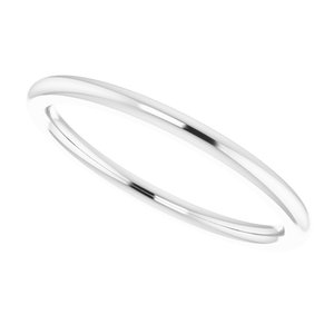 14K White 1.5 mm Half Round Comfort Fit Band Size 7 - BN & CO JEWELRY