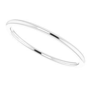 14K White 1 mm Half Round Comfort Fit Band Size 5.5 - BN & CO JEWELRY