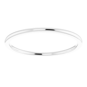 14K White 1 mm Half Round Comfort Fit Band Size 6.5 - BN & CO JEWELRY