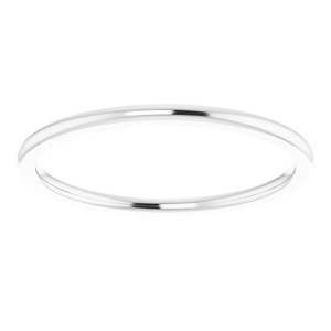 14K White 1 mm Half Round Comfort Fit Band Size 5.5 - BN & CO JEWELRY
