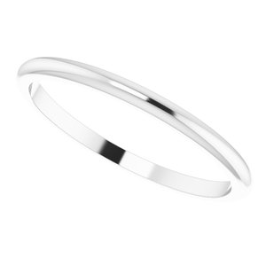 14K White 1.5 mm Half Round Band Size 6.5 - BN & CO JEWELRY