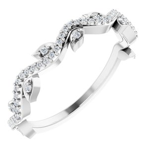 14K White 1/6 CTW Diamond Leaf Ring - BN & CO JEWELRY