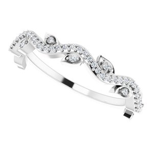 14K White 1/6 CTW Diamond Leaf Ring - BN & CO JEWELRY